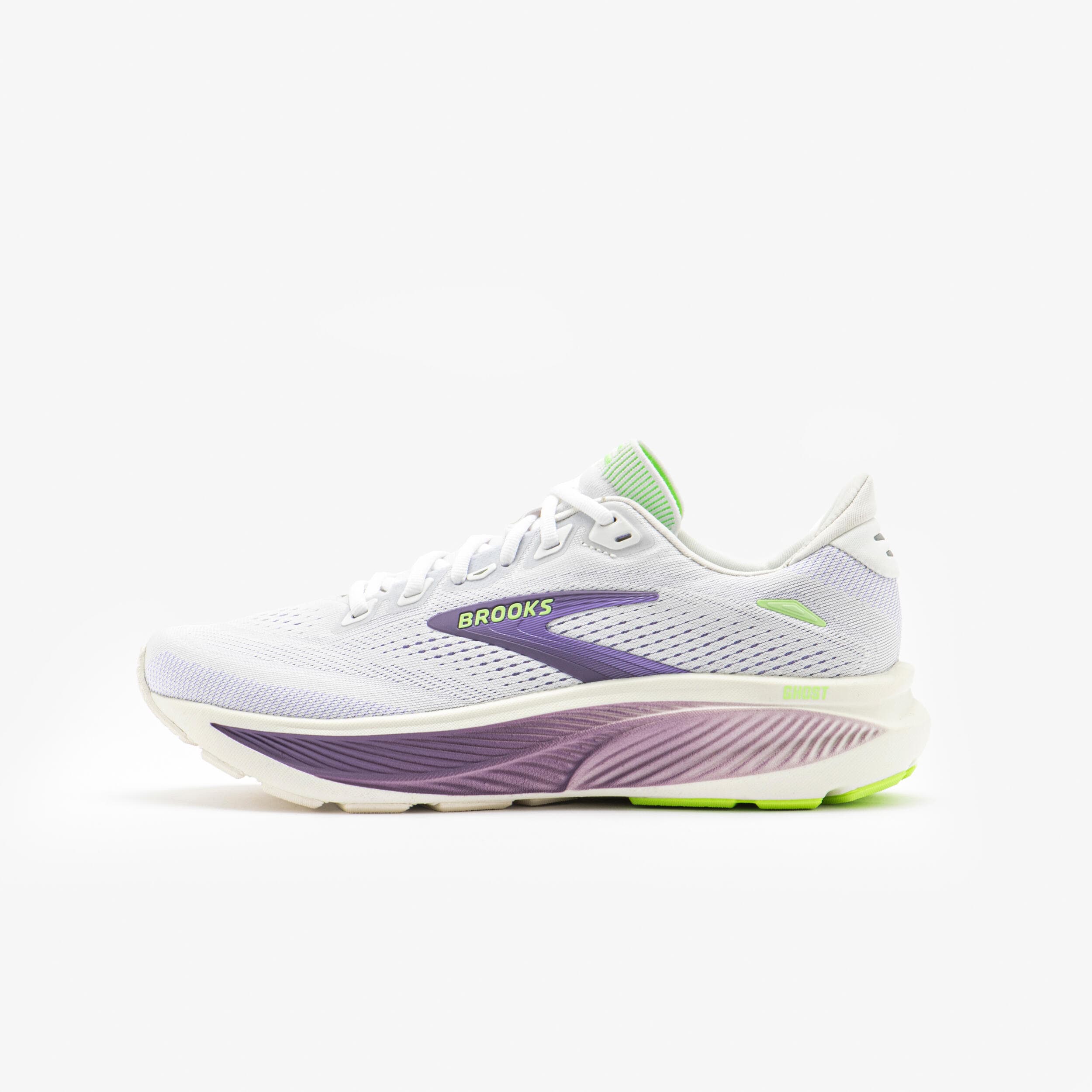 Zapatillas running asfalto Brooks Ghost 18 Mujer - Blanco y Violeta