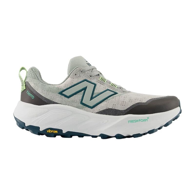 Zapatillas New Balance Grises Fresh Foam X Hierro v9 Grey Matter con Medusa Green