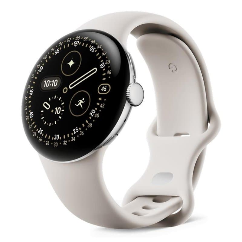 Google Pixel Watch 4 4G LTE GPS NFC 41mm AMOLED Plata Correa Beige S/L IP68 SpO2 Pulsómetro