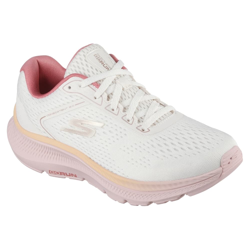 Deportivos Skechers Go Run Consistent 2.0 - Mile Marker Para Mujer En Color Blanco Y Rosa