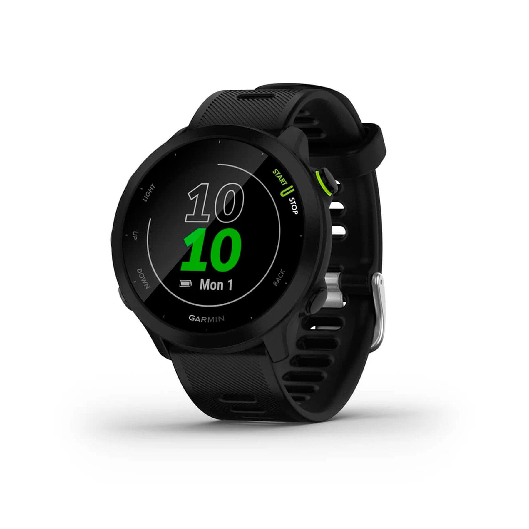 Garmin Reloj Inteligente Forerunner 55 GPS de 42 mm, fácil de Usar, Ligero, guía de Entrenamiento, características de Seguridad y Seguimiento, Color Negro
