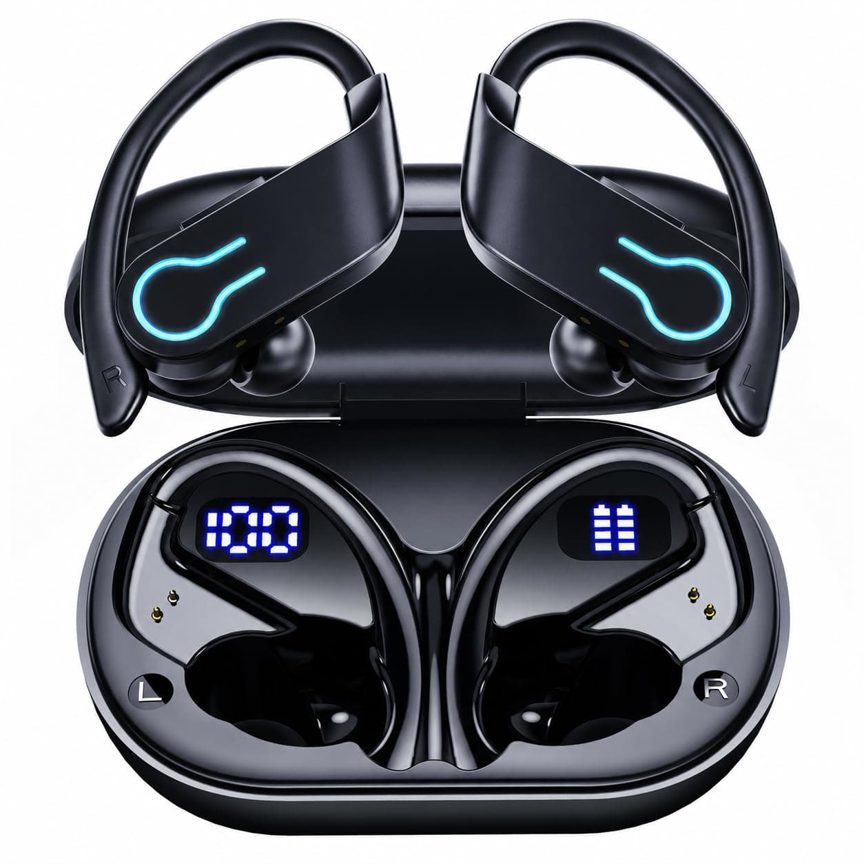 Paekole 2026 Auriculares Inalámbricos Deportivos, Auriculares Bluetooth 6.1 con Gancho, 120H Reproducción Pant