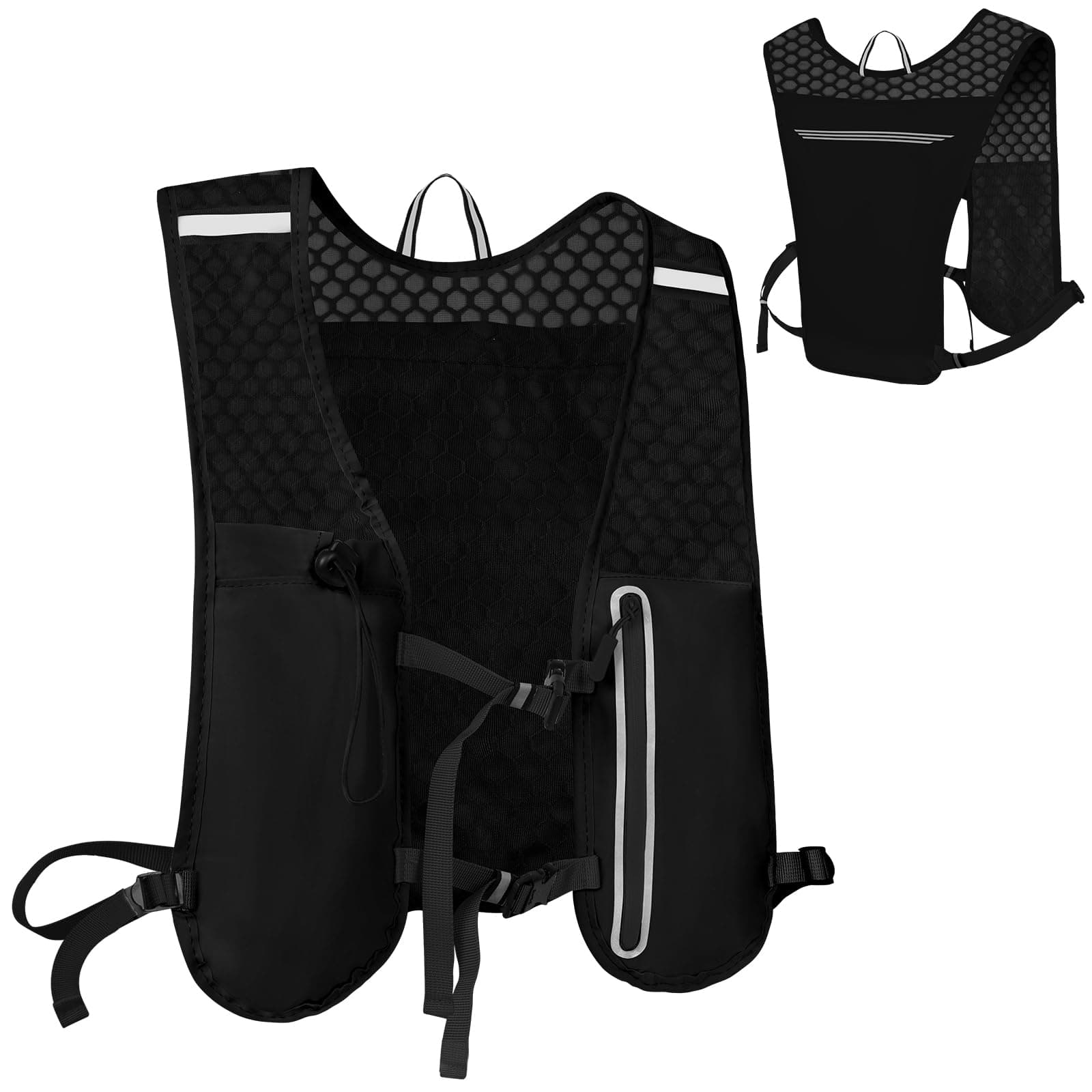 Alaoo Chaleco Running, Multifunción Mochilas de Hidratación,Mochila Hidratación Ligero con Reflectante y Corre