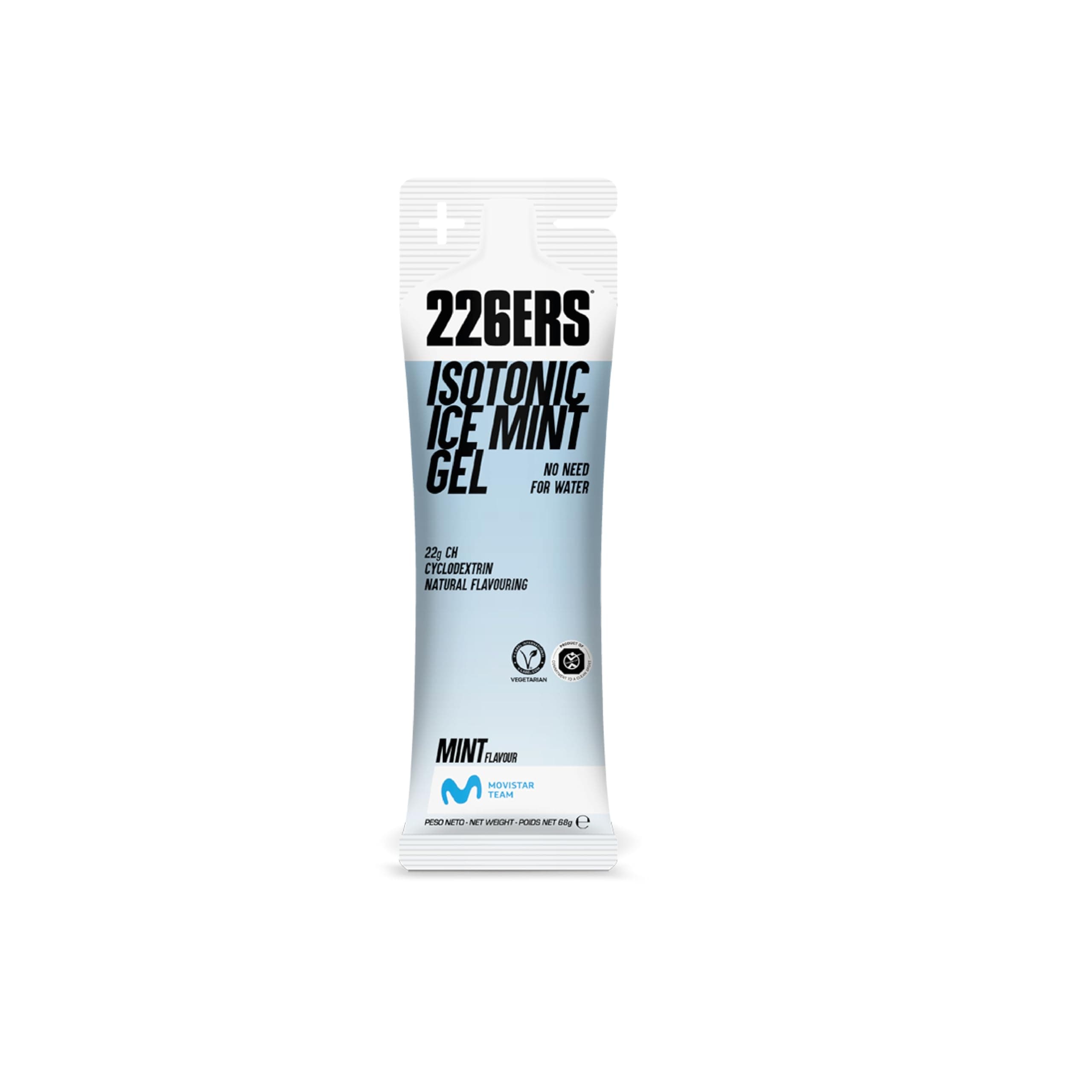 226ERS Isotonic Gel | Gel Enérgetico Isotónico Vegano con 22 g de Ciclodextrina como Hidrato, Mentolado, Sin G