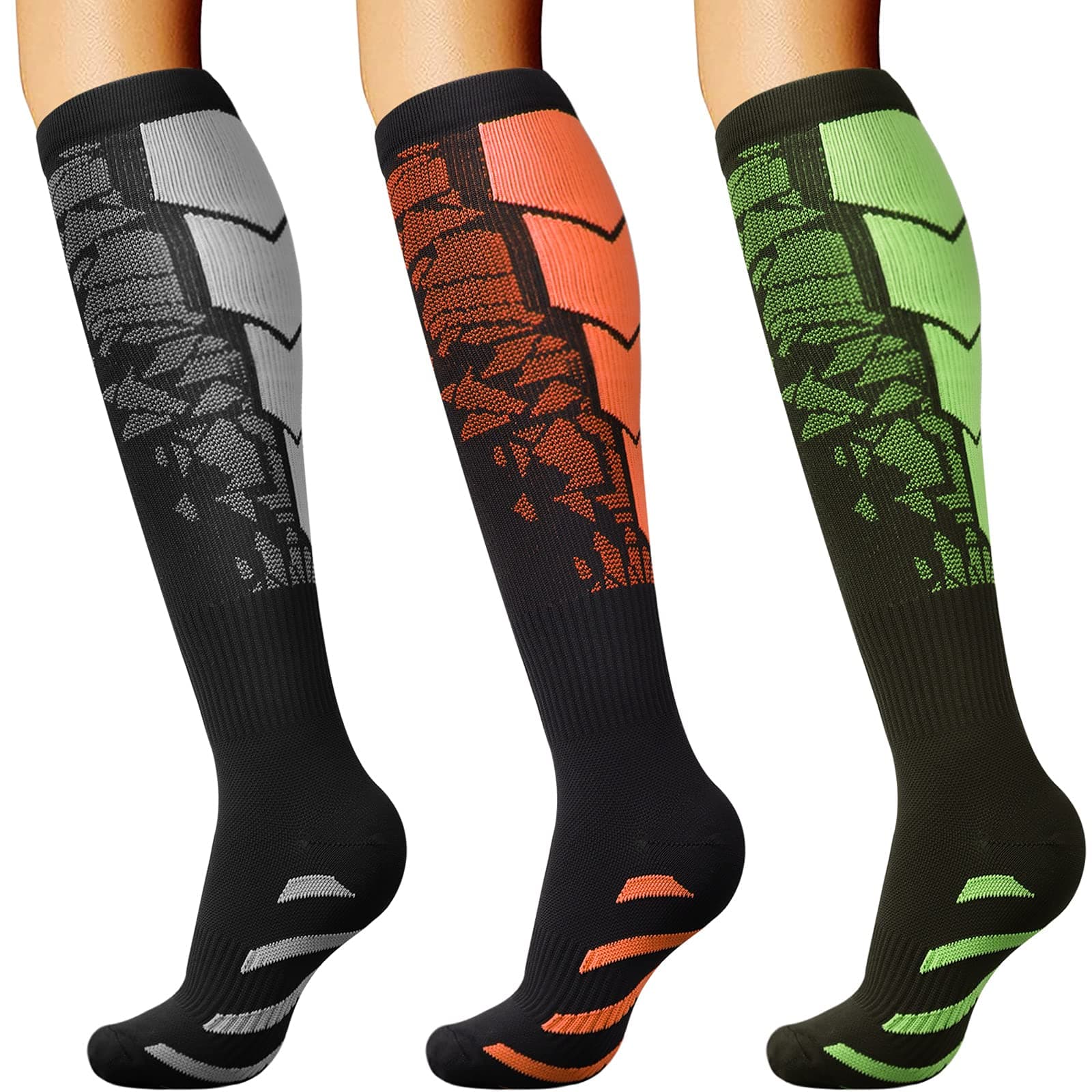 DRESHOW Calcetines de Compresión para Hombres y Mujeres Calcetines de Compresión es el Mejor para Running, Cor