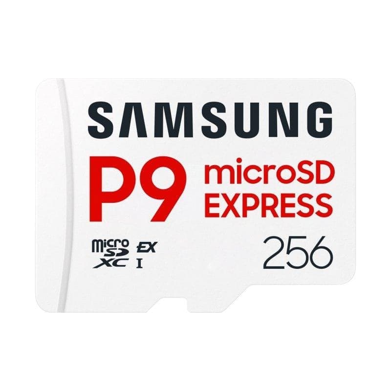 Samsung P9 Express microSD 256GB, velocidad de lectura hasta 800 MB/s, U3, V30, A1, para Nintendo Switch 2, Smartphones, Tablets, GoPRO , Dron DJI, Steam Deck, (MB MK256T)