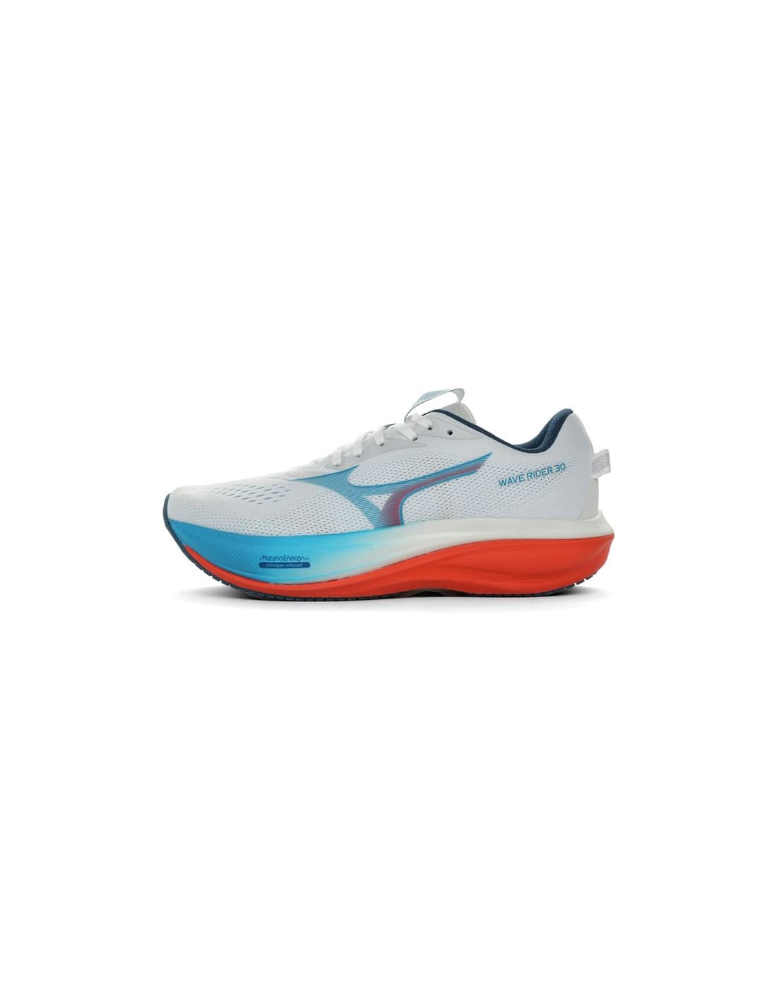 Zapatillas de Running Mizuno Wave Rider 30 Hombre Blanco/Azul/Naranja
