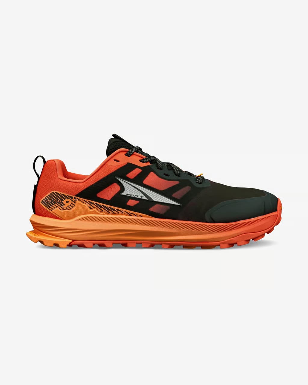 Altra Lone Peak 9+ negro naranja fuego — zapatillas de running