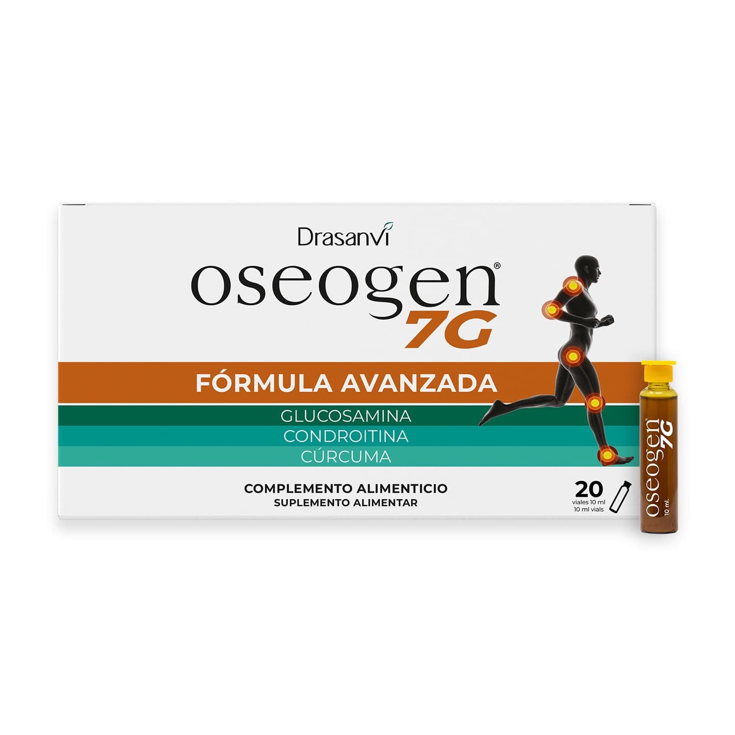 Drasanvi OSEOGEN 7G con Cissus Vitis, Condroitina, Glucosamina, MSM y Cúrcuma para Huesos, Cartílago — colágeno y articulaciones