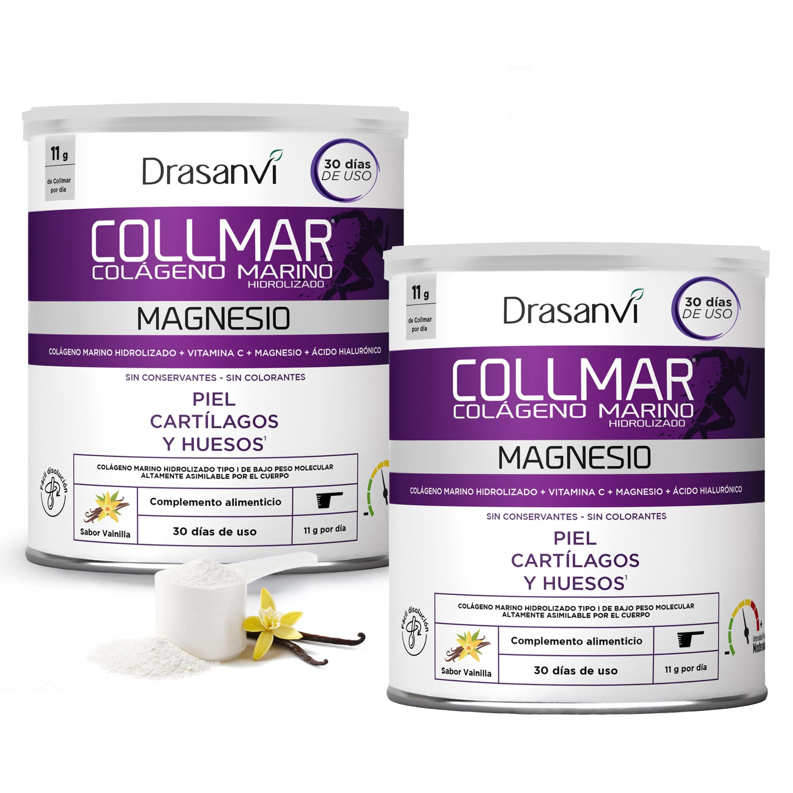 DRASANVI COLLMAR COLAGENO HIDROLIZADO con Ácido Hialurónico, Magnesio y Vitamina C Natural - Huesos