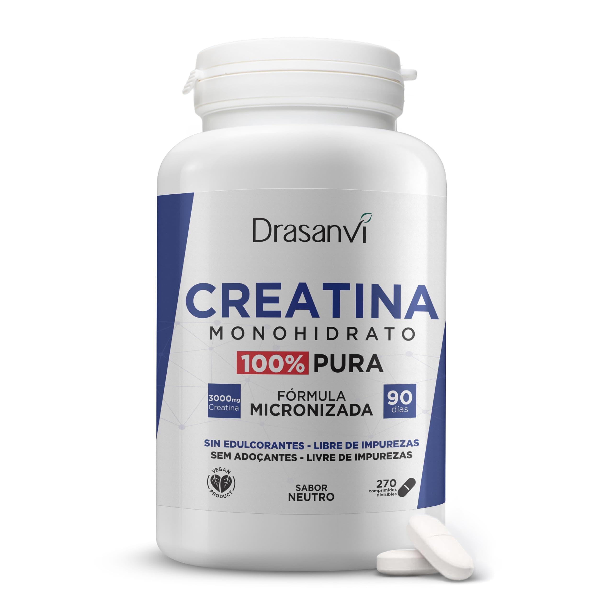 Drasanvi Creatina Monohidrato 100% Pura en Comprimidos, 270 Unidades — creatina