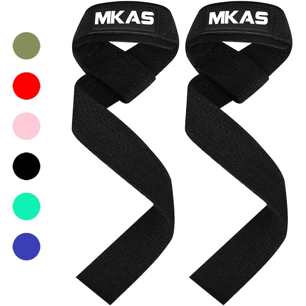 MKAS 1 par de correas de levantamiento de gimnasio guantes de Fitness envolturas antideslizantes para manos correas de muñeca soporte para levantamiento de pesas entrenamiento de levantamiento de pesas