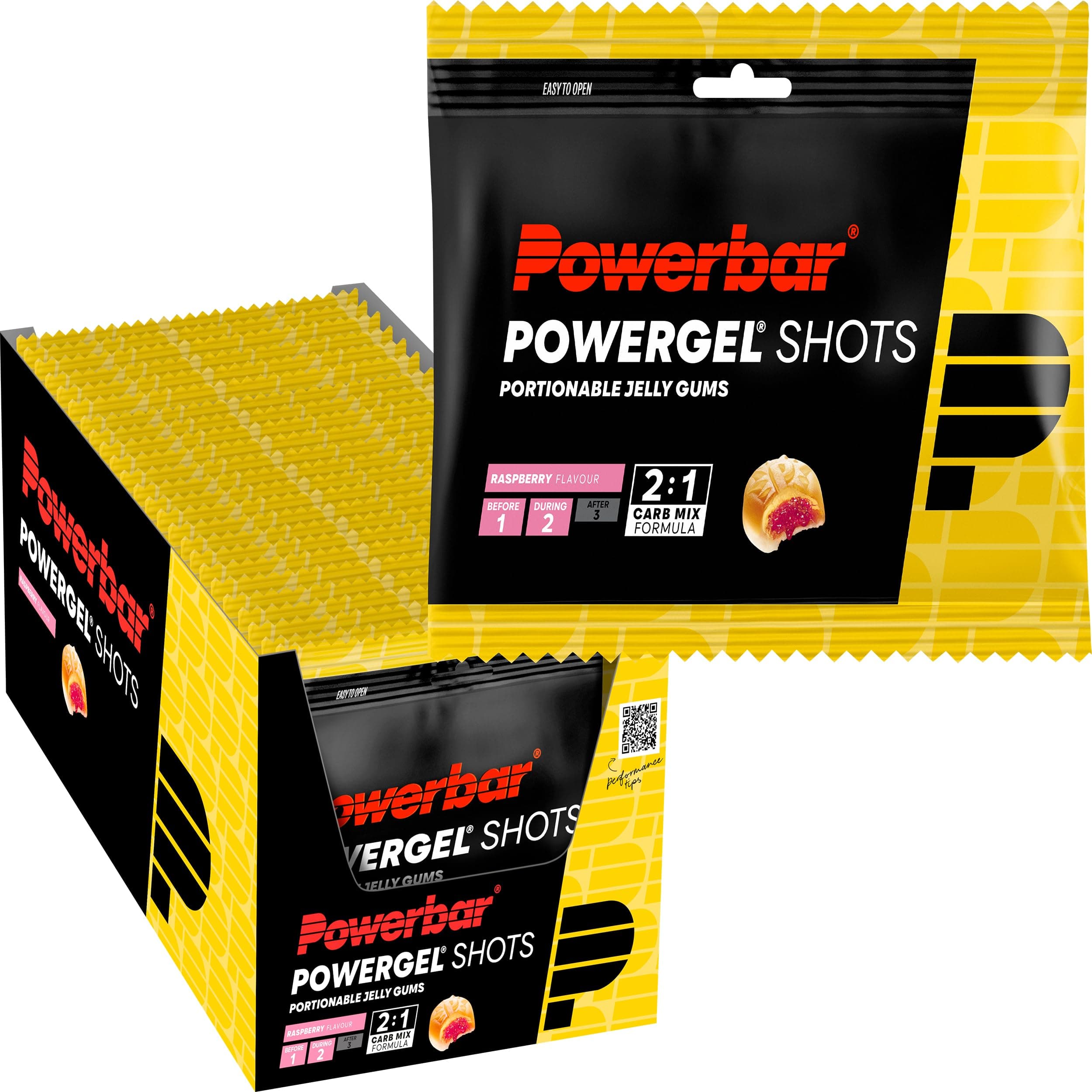 Powerbar PowerGel Shots (24x60g) Frambuesa Energía y resistencia Geles energéticos
