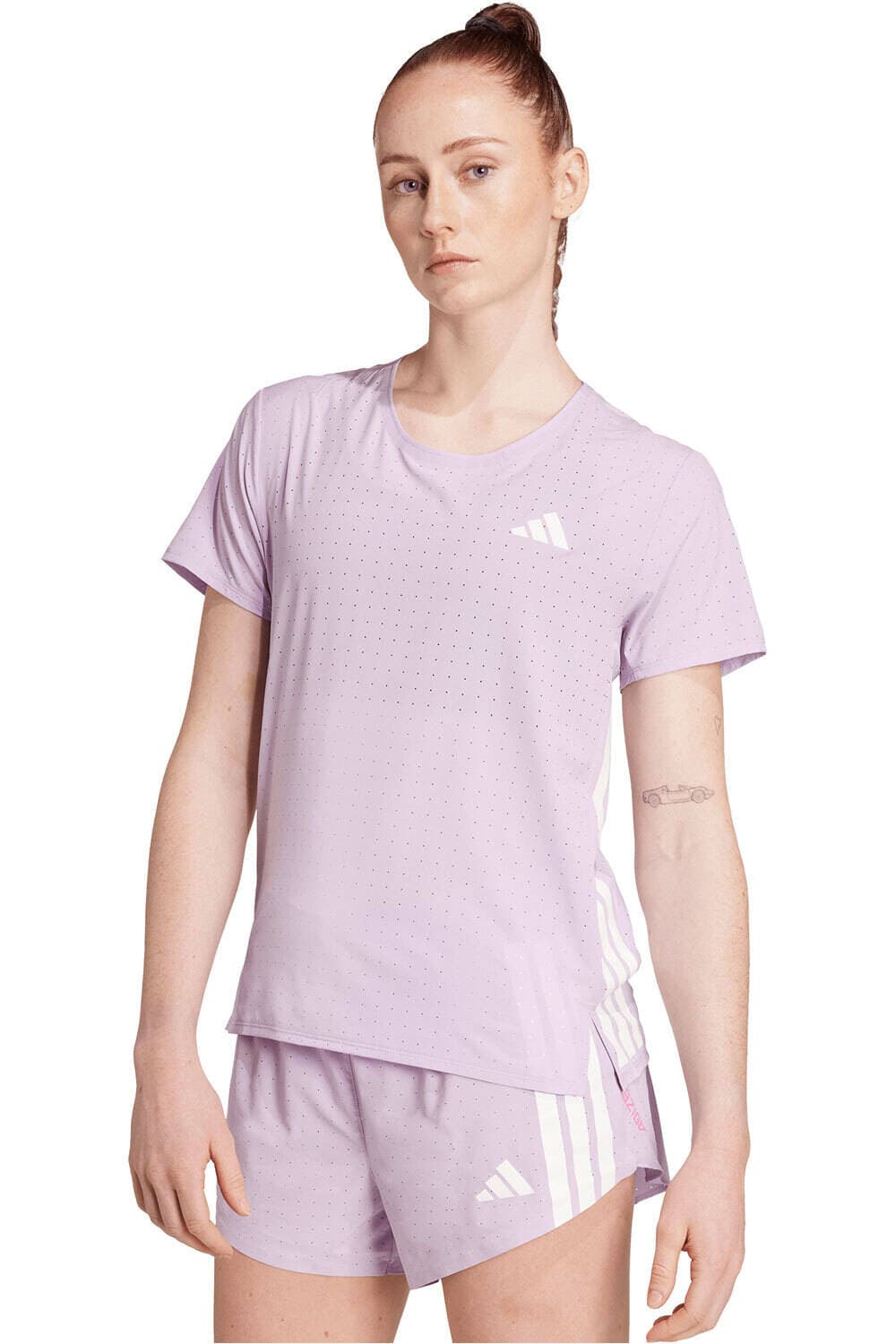 Adidas adizero camiseta entrenamiento manga corta — camiseta de running para mujer
