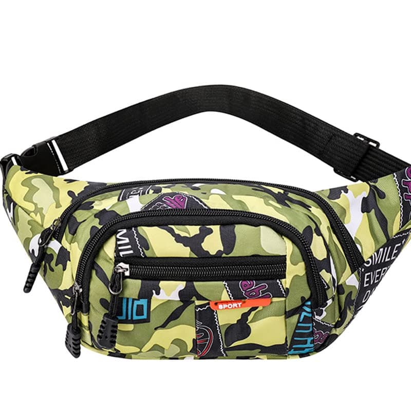KAIAIWLUO Riñonera Resistente al Agua de Camuflaje — Bolsa de Cintura de Tela de Nailon para Hombres y Niños — Ideal par — running niños para hombre
