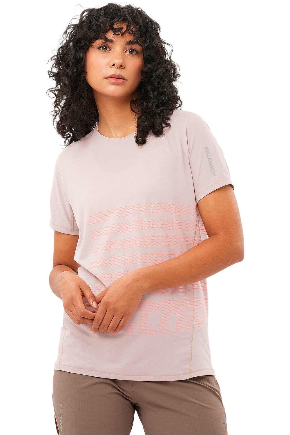 Salomon sense aero gfx camiseta entrenamiento manga corta — camiseta de running para mujer