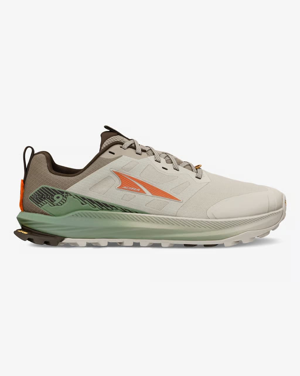 Altra Lone Peak 9+ beige marrón verde — zapatillas de running