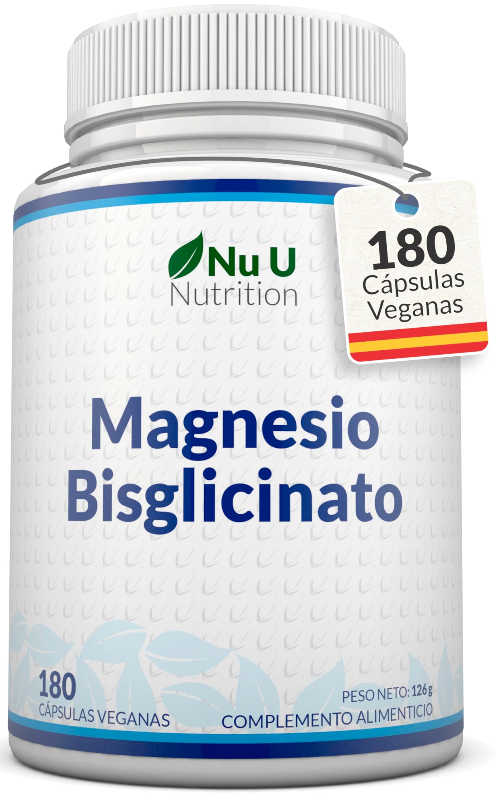 Bisglicinato de Magnesio 1000 mg (Glicinato) - 180 Cápsulas Veganas de Alta Potencia - Suministro pa