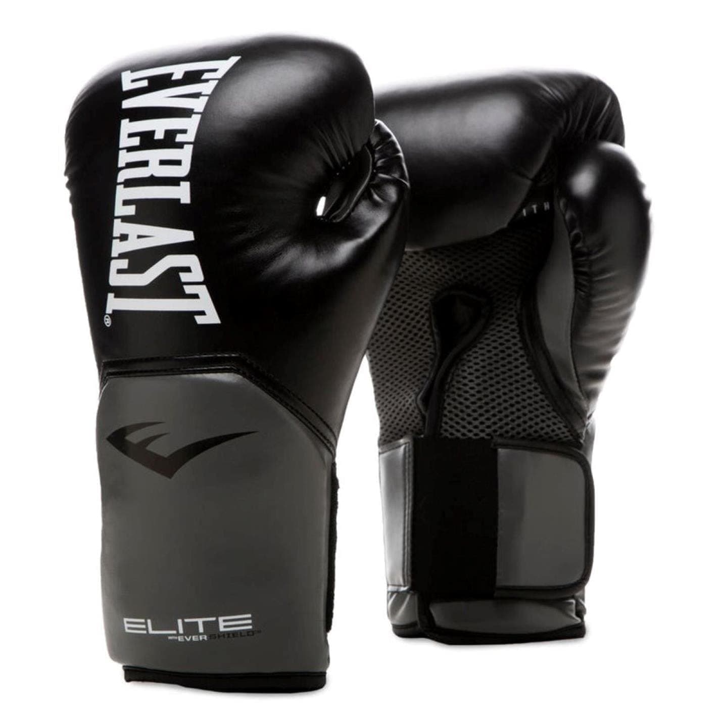 Everlast Pro Style Elite Guantes Unisex para Adultos, Negro/Gris, 283 G (10 Oz) Ue