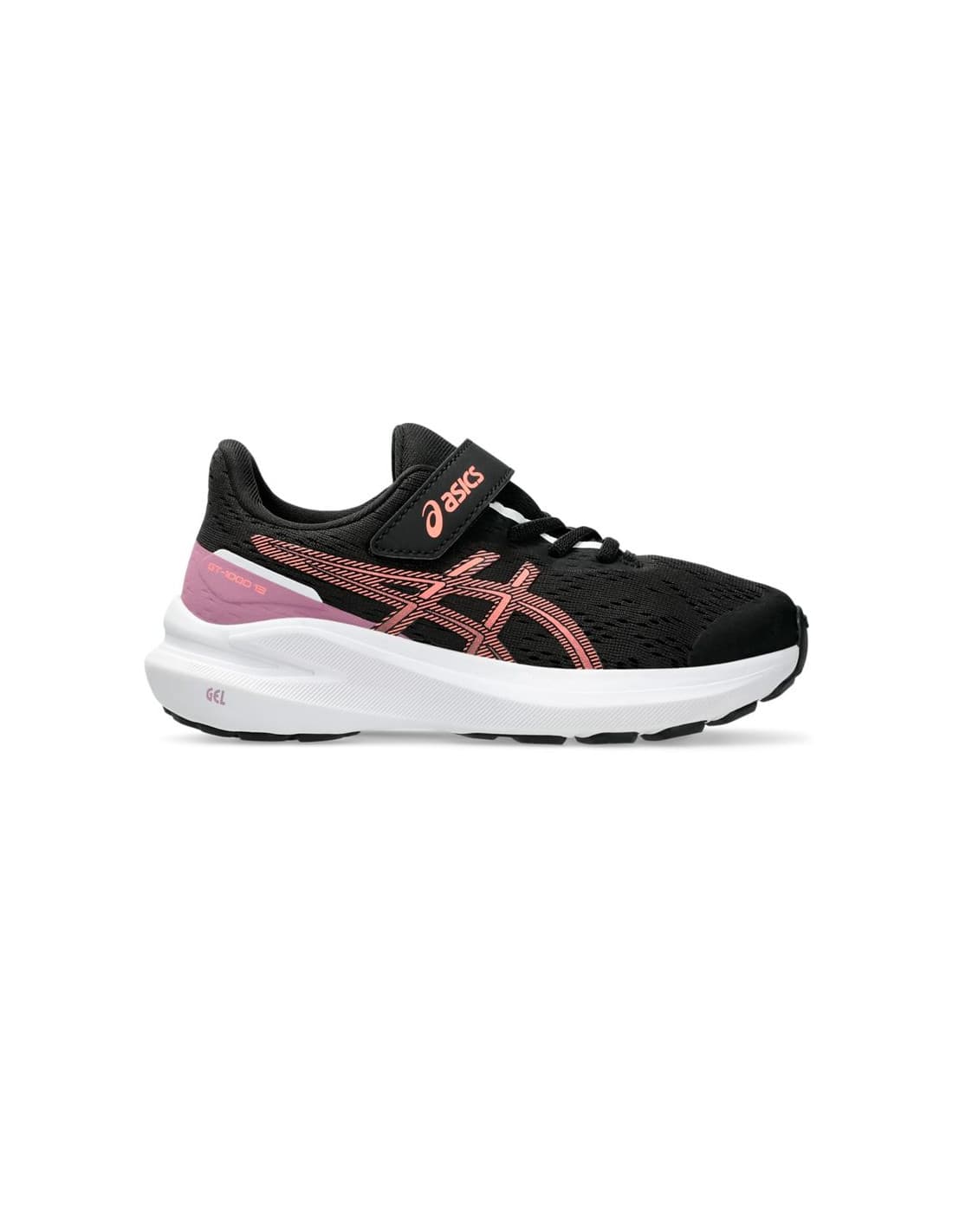ASICS Zapatillas de Running Gt-1000 13 Ps Infantil Negro/Coral — running niños