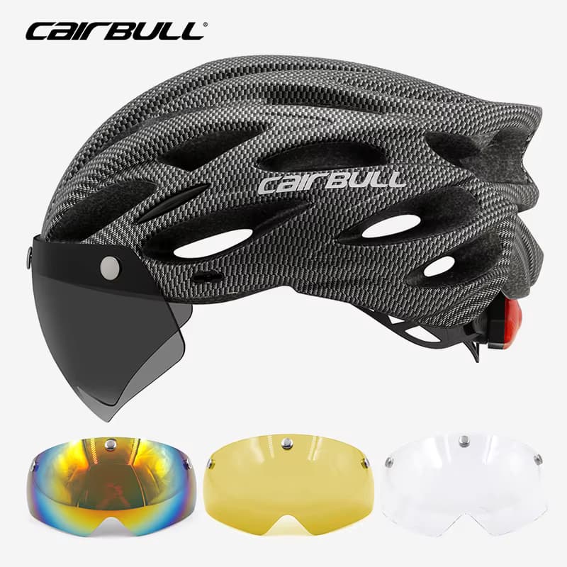 Casco de ciclismo ligero para bicicleta de montaña y carretera, casco Led de L para hombres y mujeres, Casco de bicicleta con visera, Accesorios — otros deportes para mujer