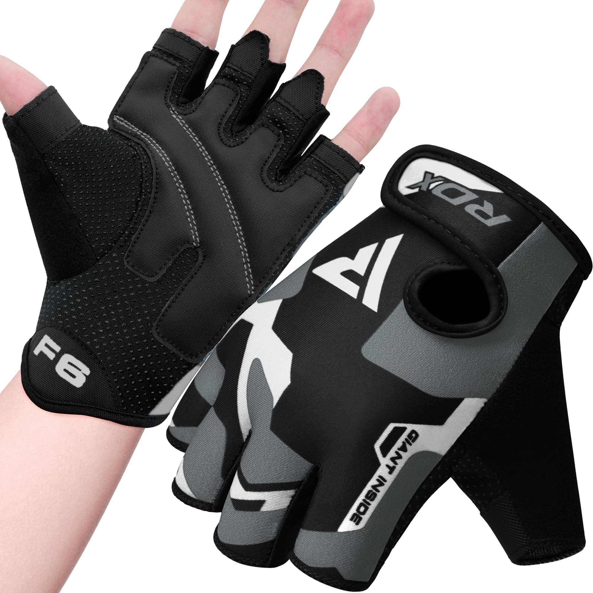 RDX Guantes Gimnasio Levantamiento de Pesas, Antideslizante Acolchado Agarre Protección, Respirable Fitness Gym Gloves para Powerlifting Musculación Culturismo Workout Entrenamiento, Hombre Mujere — otros deportes para hombre