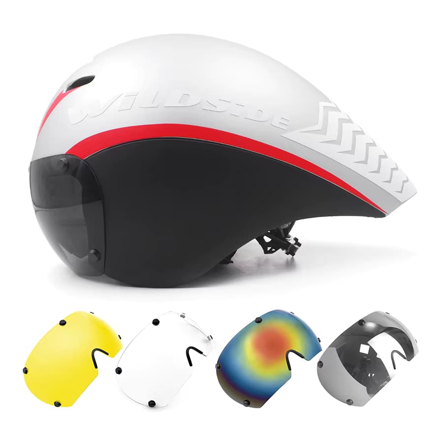 TT-Casco de Ciclismo para hombre, gafas con lentes, triatlón, triaero, bicicleta de carretera, Timetrial, accesorios de Ciclismo