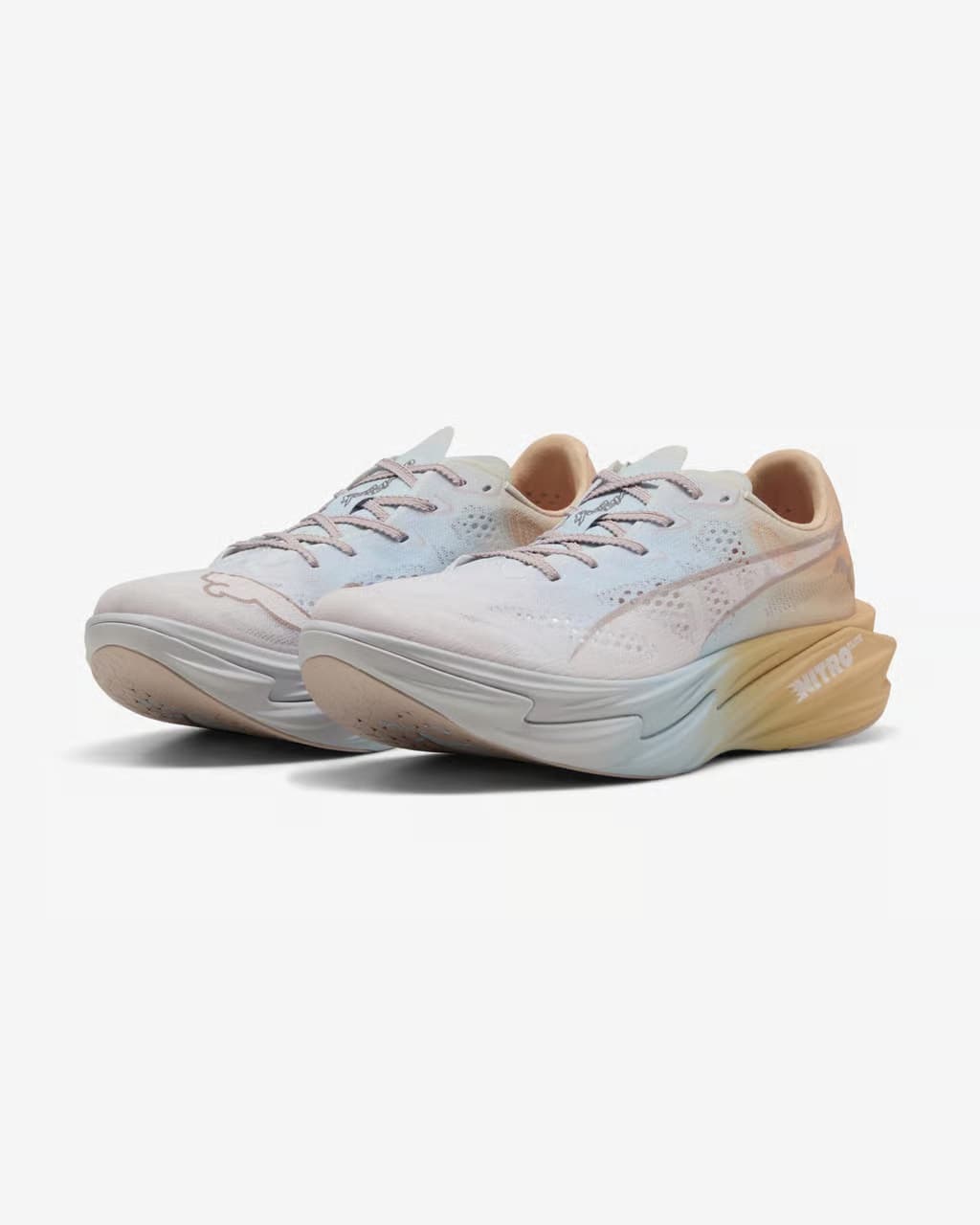 Puma Deviate NITRO Elite 4 azul claro beige — zapatillas de running para mujer