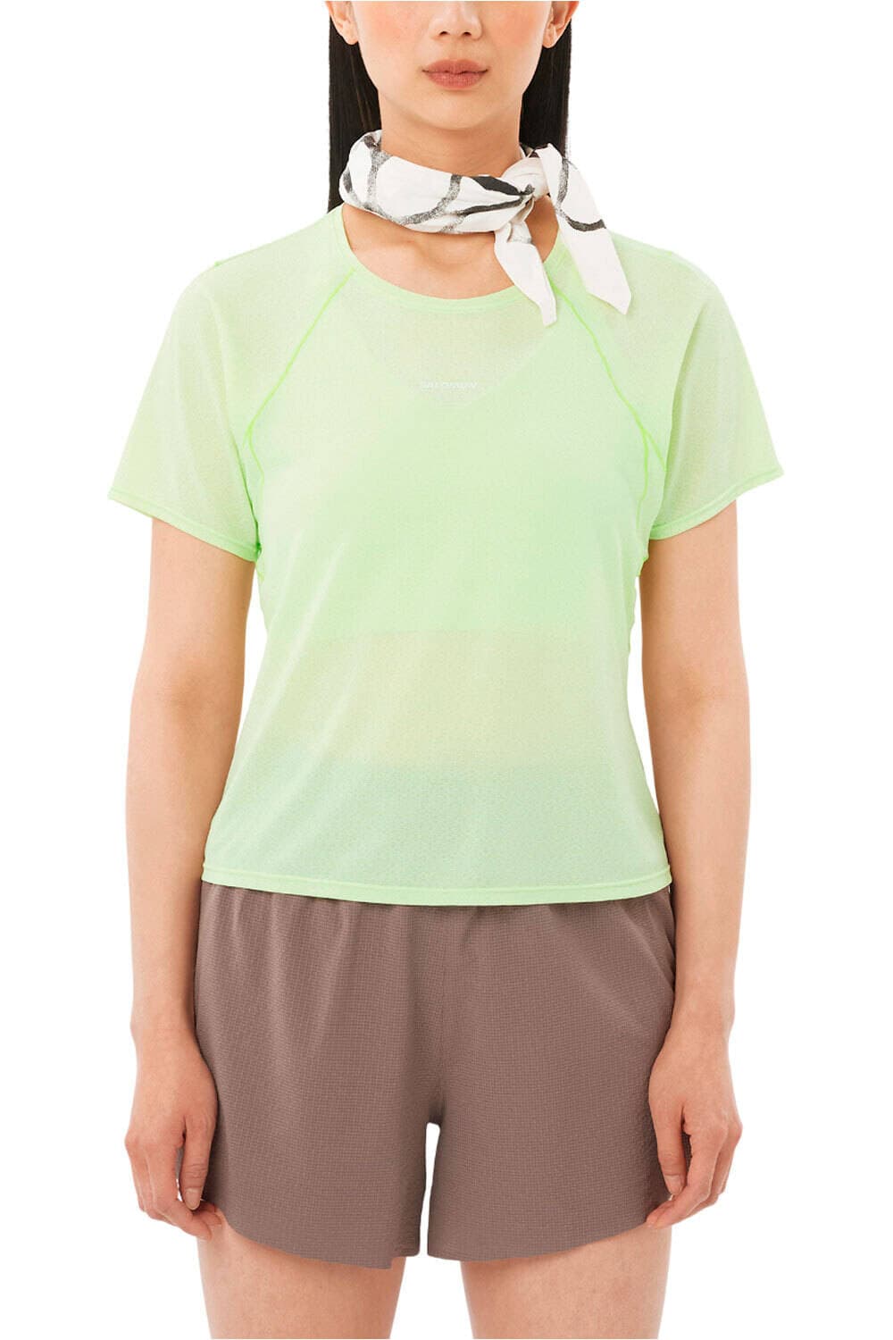 Salomon shkout air cropp camiseta entrenamiento manga corta — camiseta de running para mujer