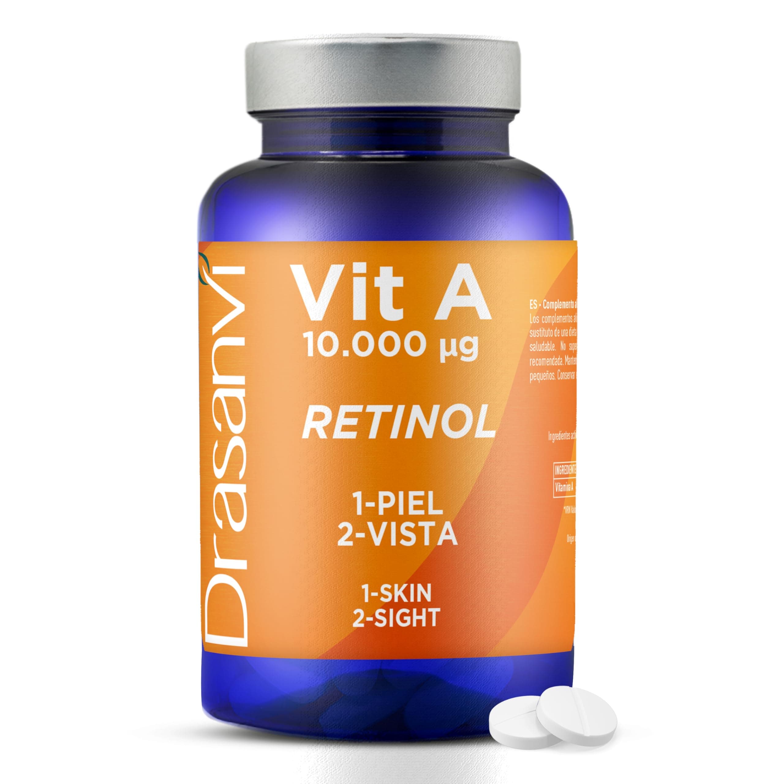 Drasanvi Vitamina A Retinol 10000mcg en 180 Comprimidos Vegano Natural — vitaminas