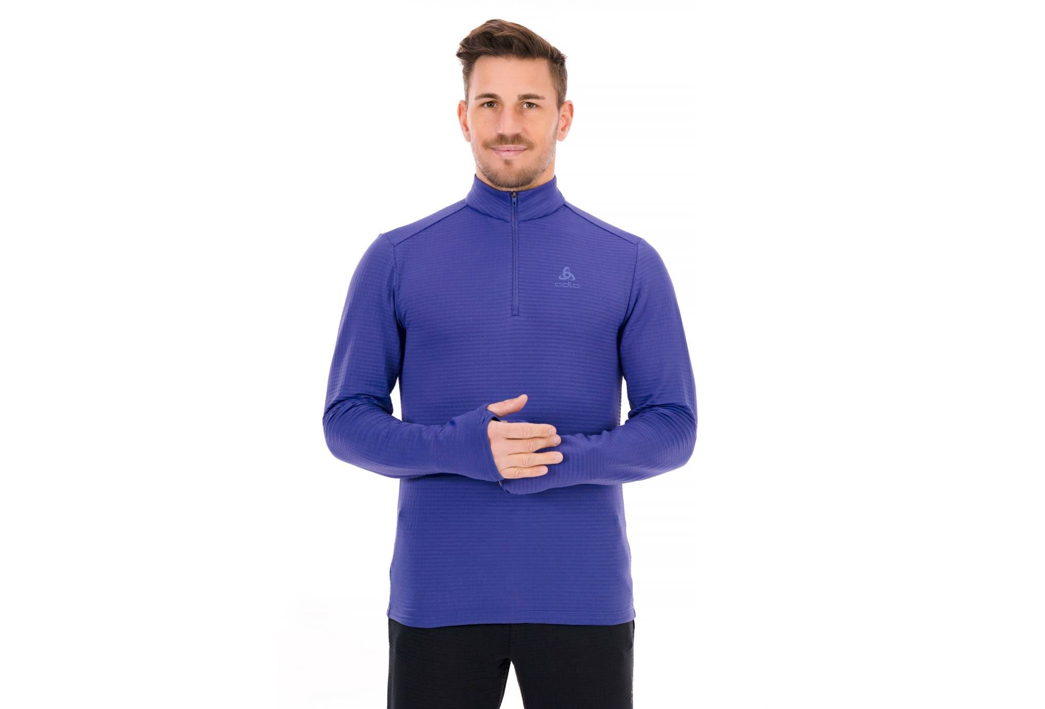 Odlo manga larga Essential Thermal con media cremallera — camiseta de running para hombre