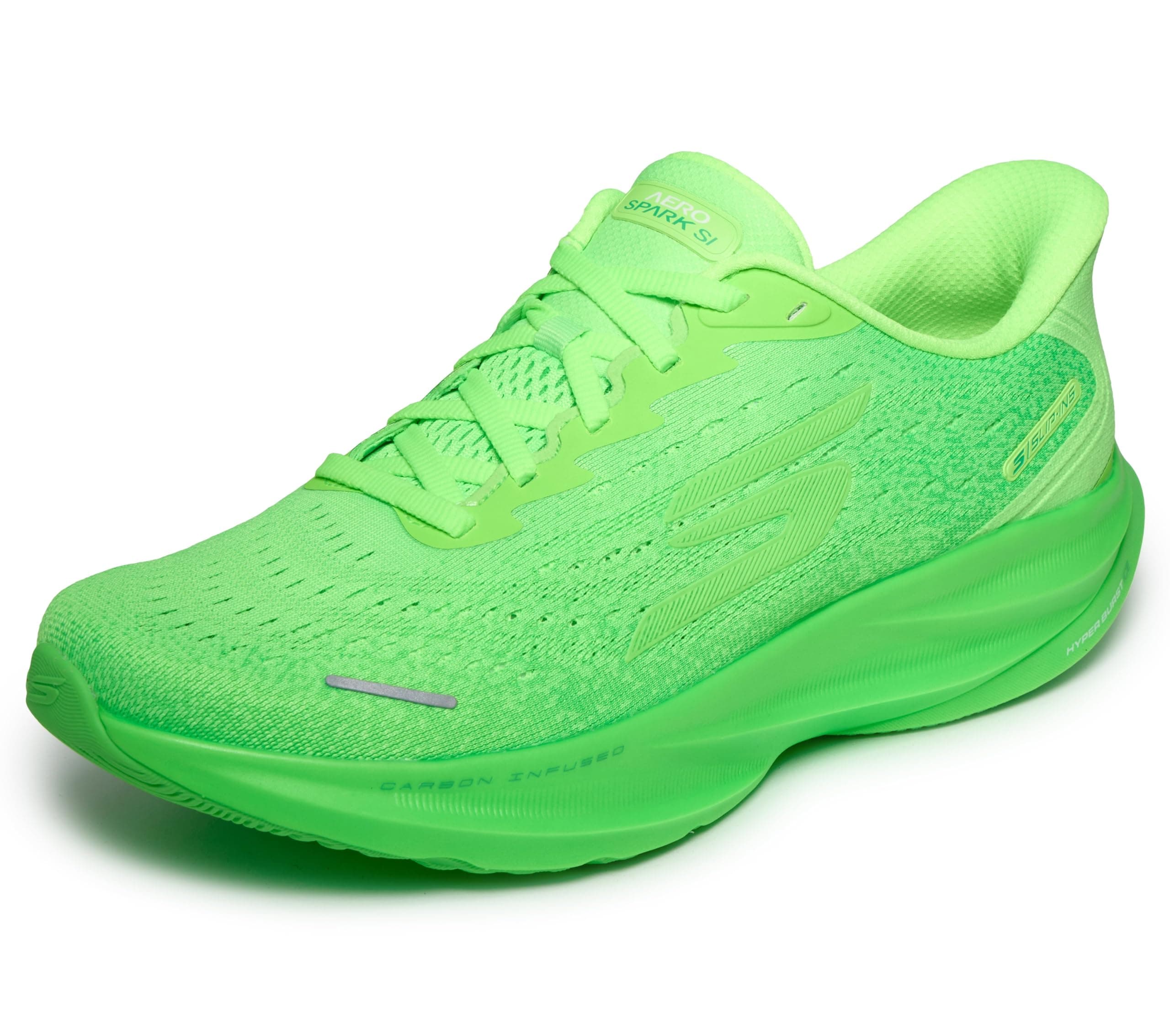 Skechers Skx Aero Spark Si Slip-In ENTRENADOR, Neon Lime Textile/Multi Trim, 43.5 EU — otros / varios para hombre