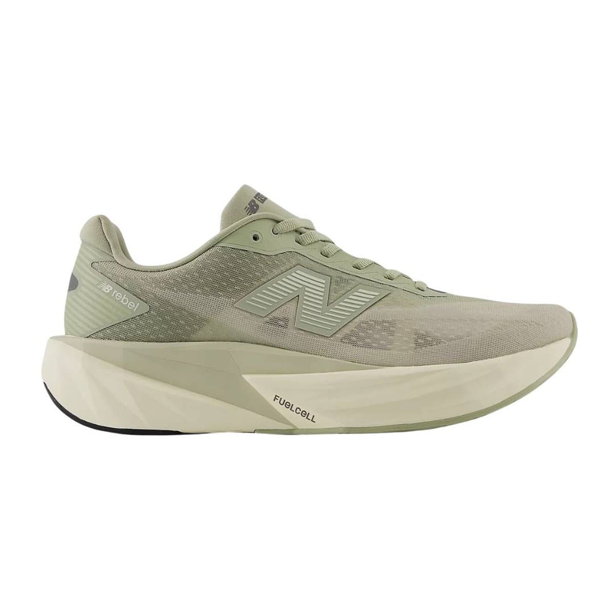 Zapatillas New Balance FuelCell Rebel v5 Verde Gris SS26, Talla 44 - EUR