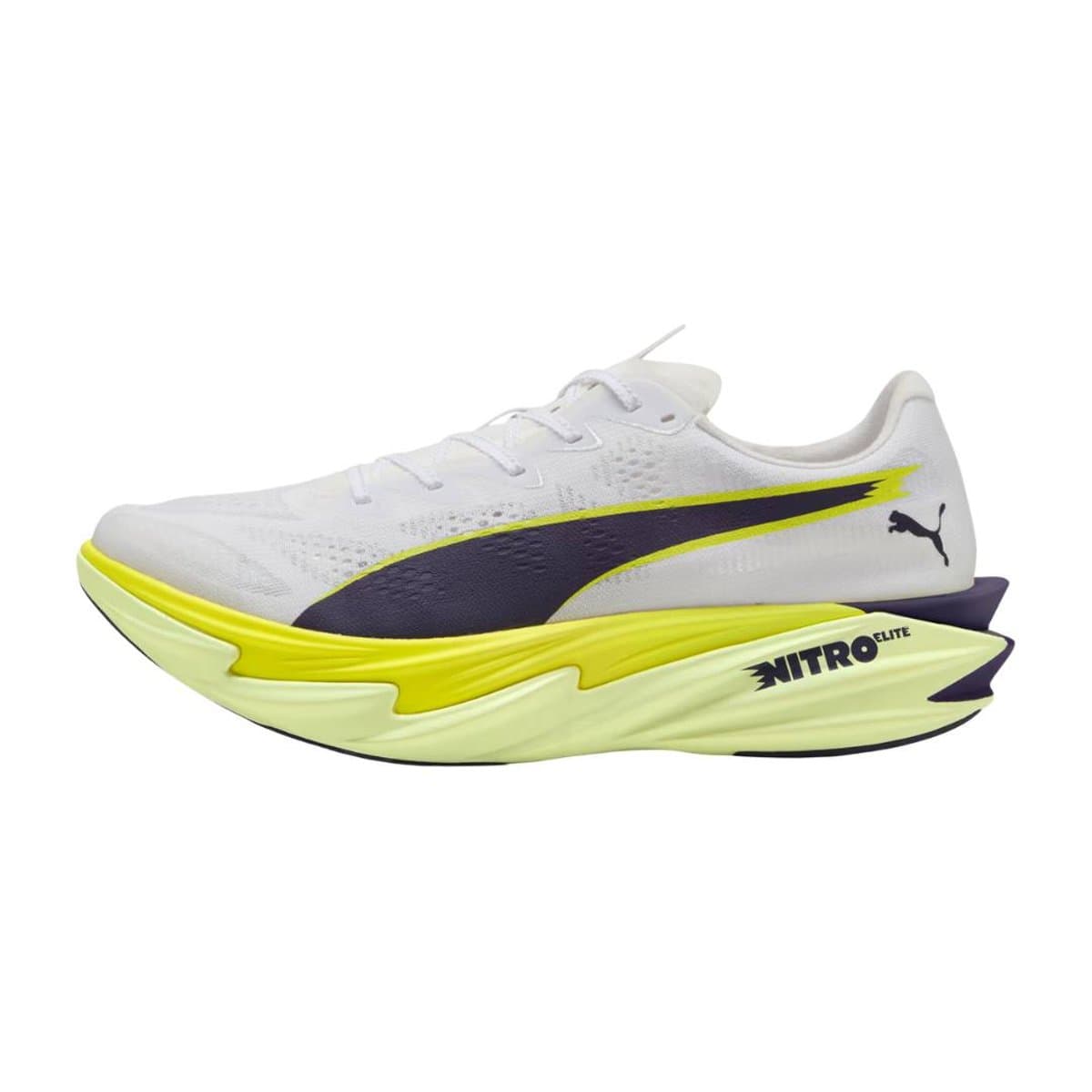 Zapatillas Puma Deviate NITRO Elite 4 Blanco Amarillo SS26, Talla 46.5 - EUR