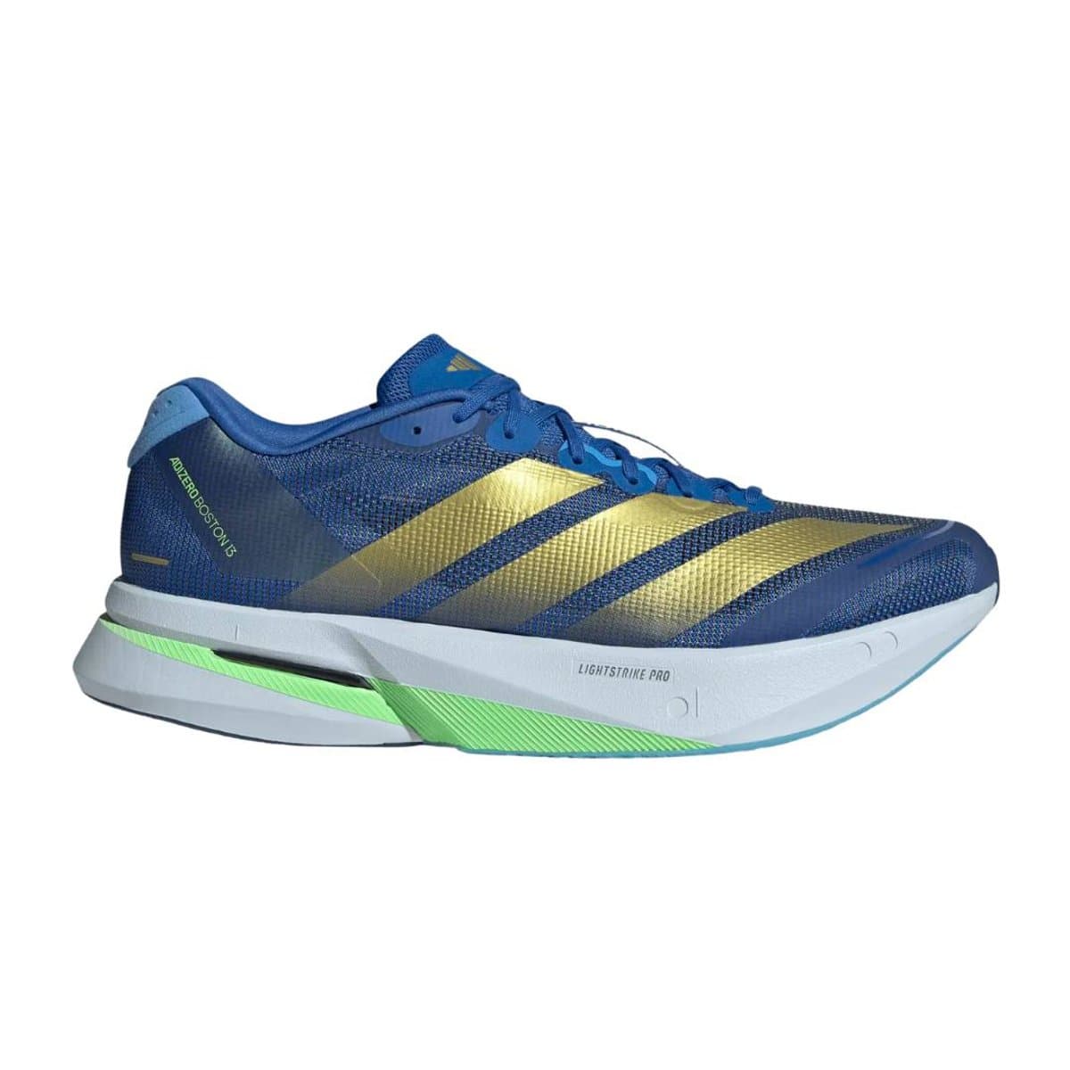 Zapatillas Adidas Adizero Boston 13 Azul Dorado SS26, Talla UK 8