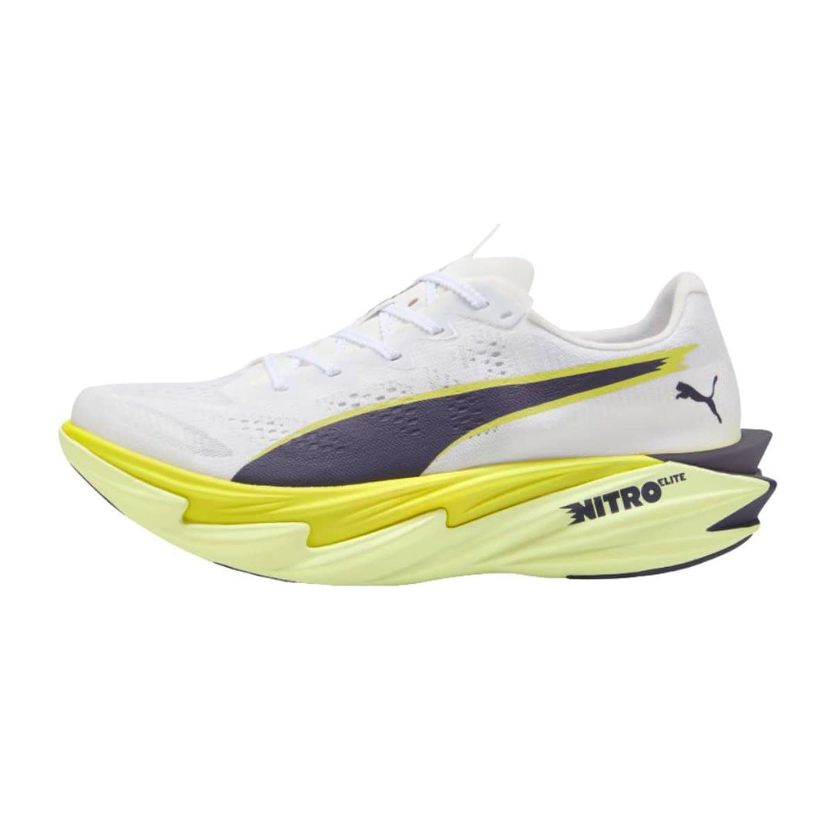 Zapatillas Puma Deviate NITRO Elite 4 Blanco Amarillo SS26 Mujer, Talla 37.5 - EUR