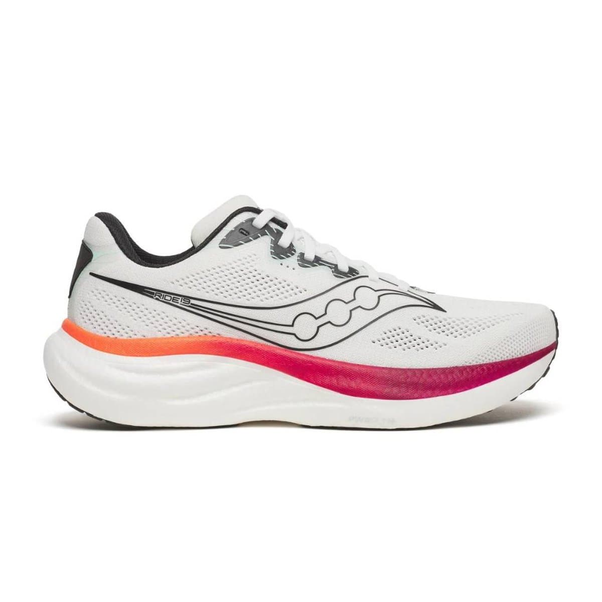 Zapatillas Saucony Ride 19 Blanco Morado SS26, Talla 42 - EUR