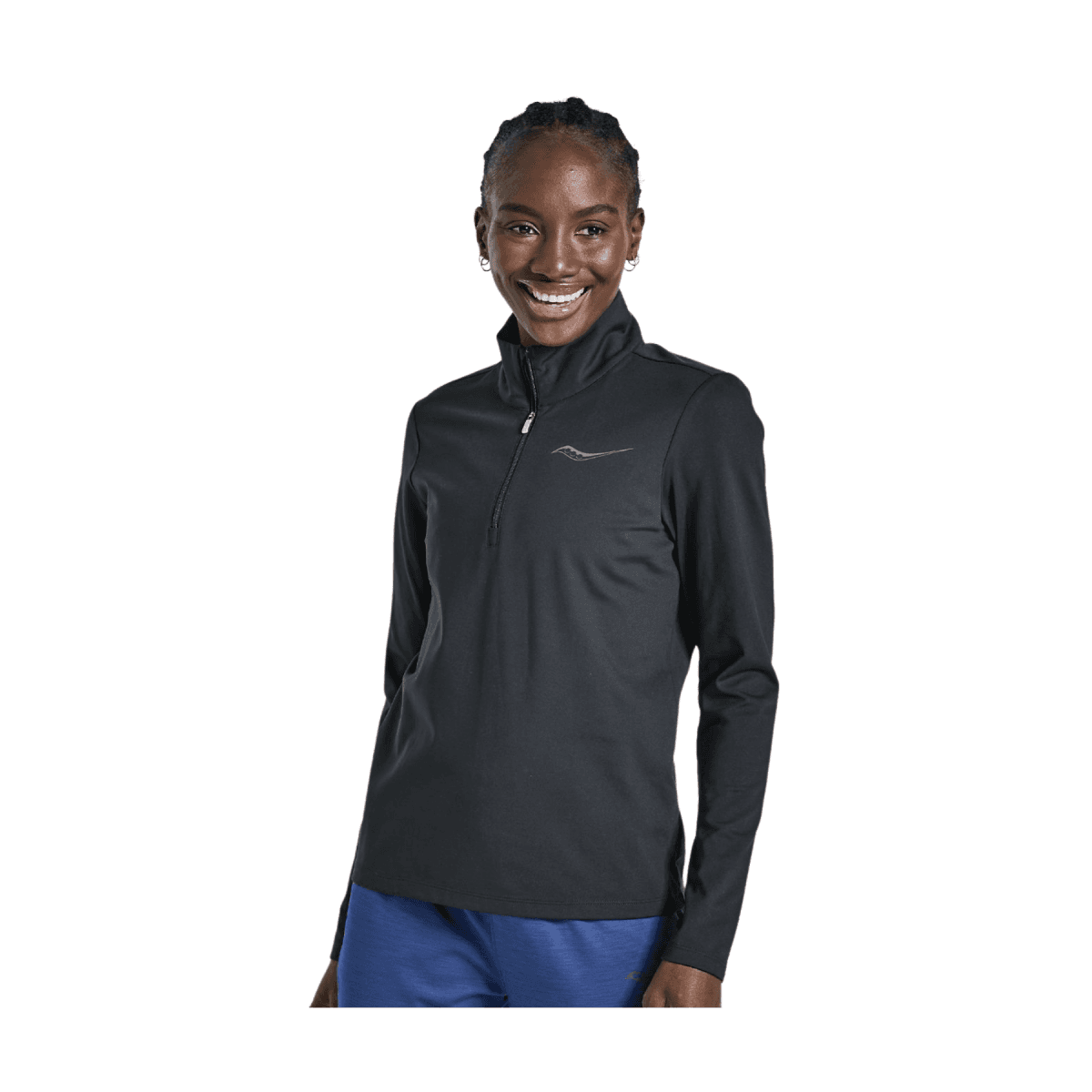 Sudadera Saucony Solstice Manga Larga 1/4 Zip Negro Mujer, Talla M
