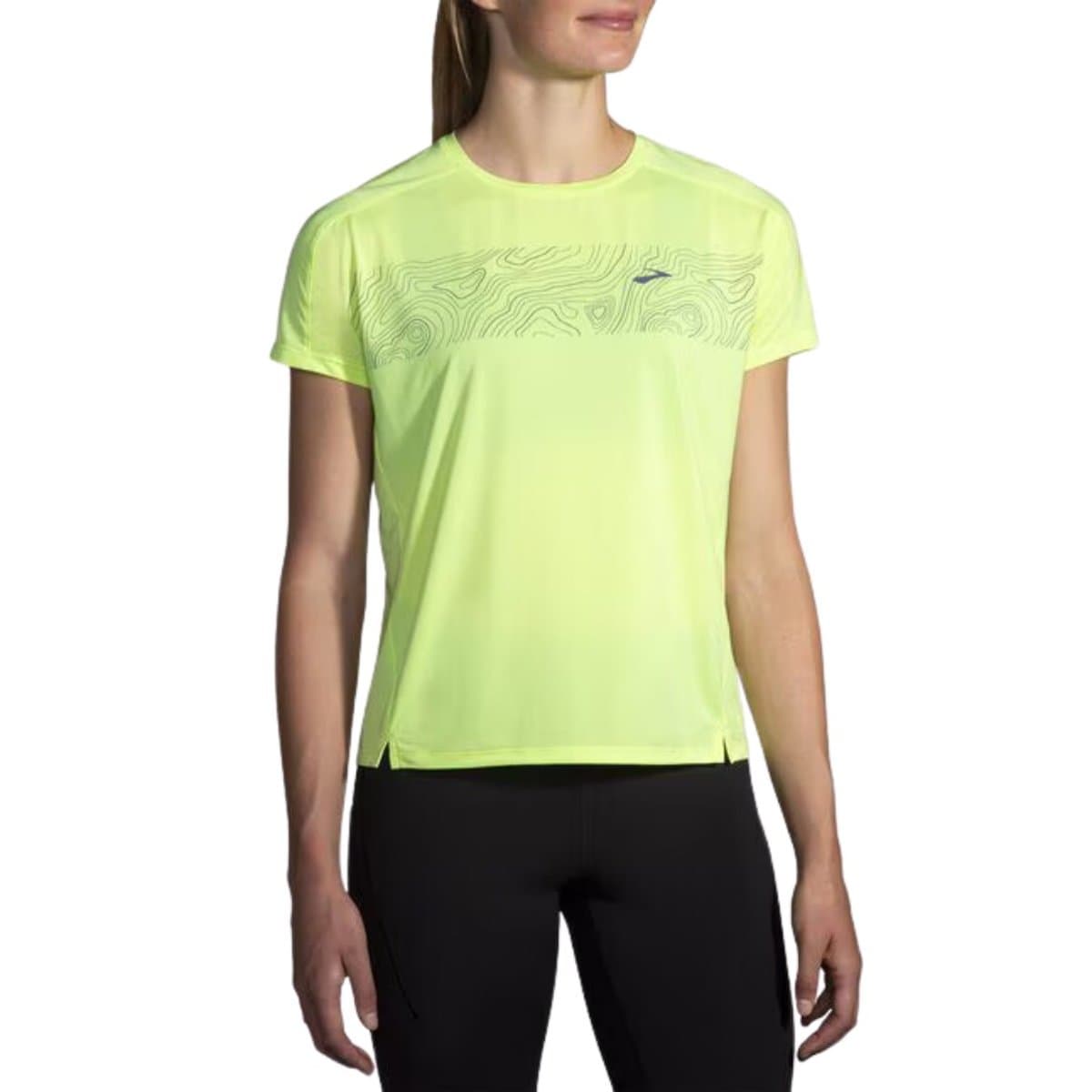 Camiseta Brooks Sprint Free 2.0 Manga Corta Amarillo, Talla S