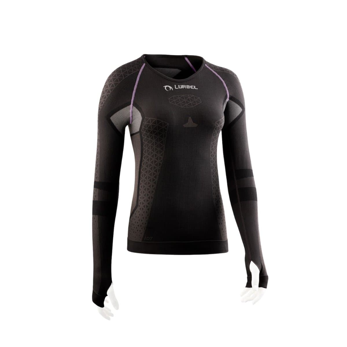 Camiseta Manga Larga Lurbel Cristallo Negro Rosa Mujer, Talla S