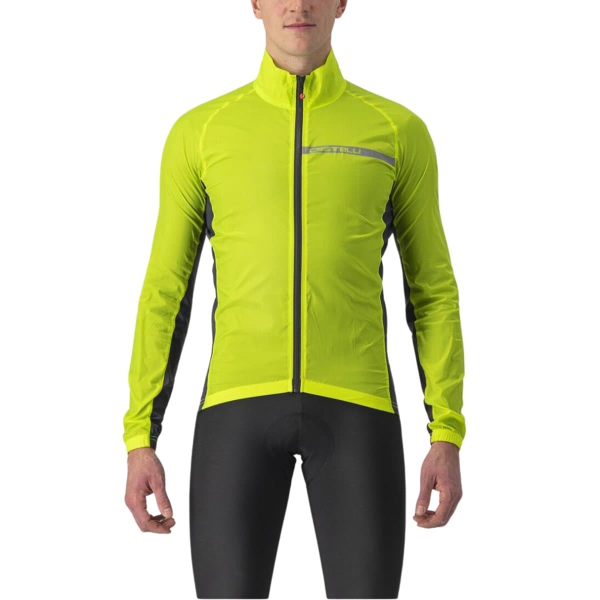 Chaqueta Castelli Squadra Stretch Manga Larga Amarillo Gris