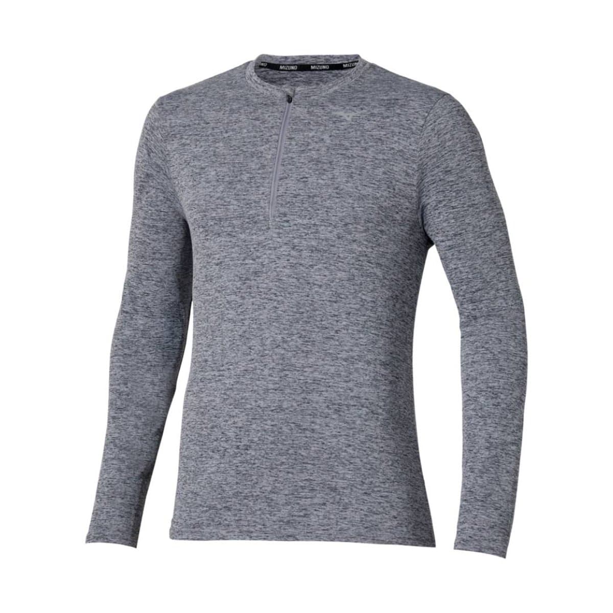 Camiseta Manga Larga Mizuno Core Impulse Half Zip Gris, Talla S