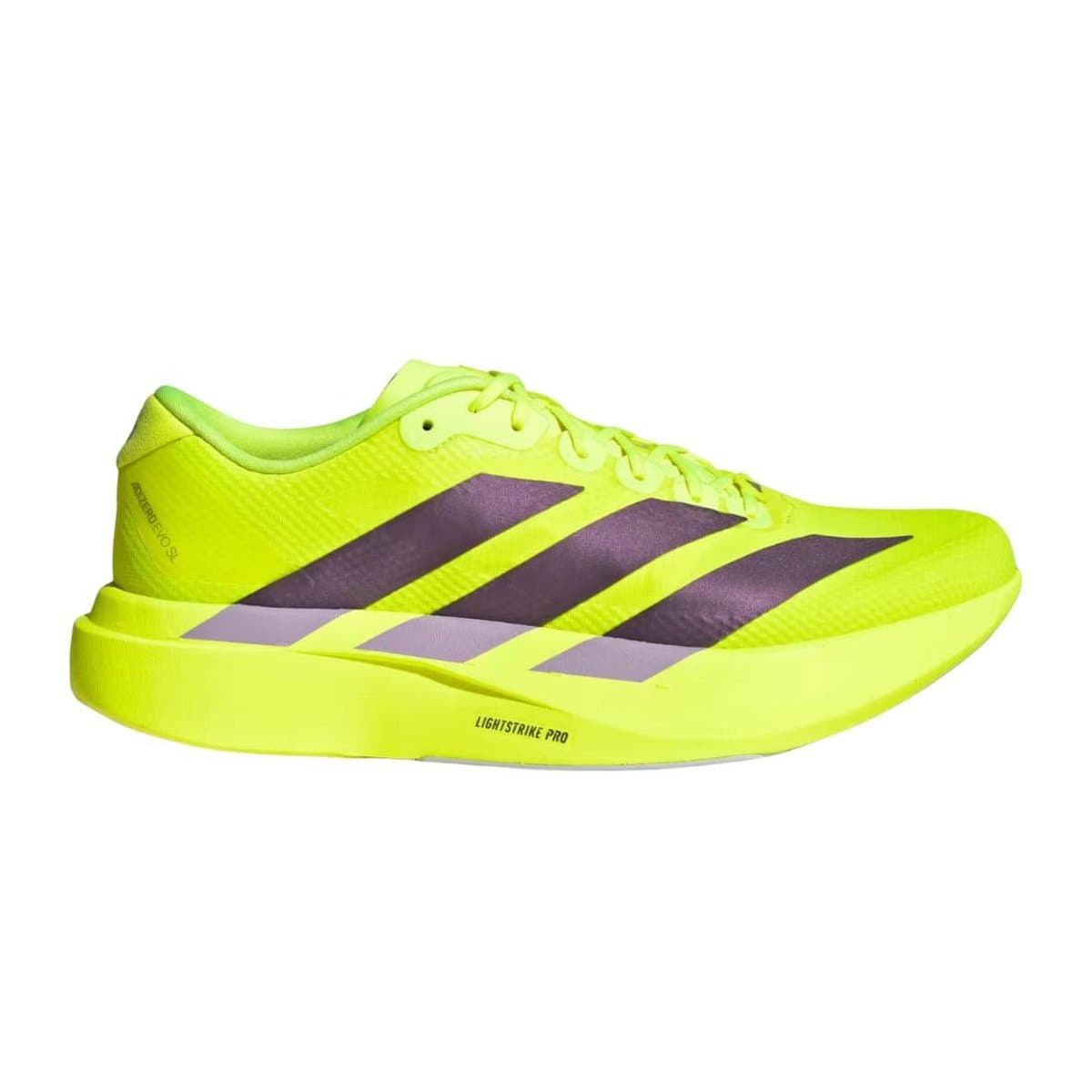 Zapatillas Adidas Adizero EVO SL Woven Amarillo Morado SS26, Talla UK 9