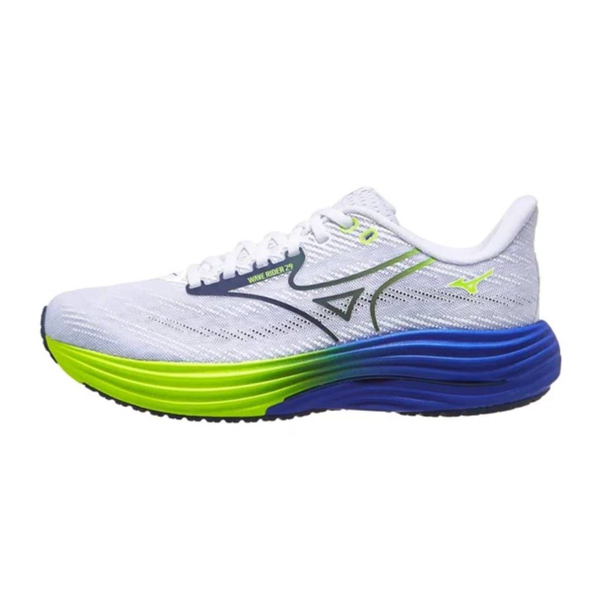 Zapatillas Mizuno Wave Rider 29 Blanco Azul SS26, Talla 46 - EUR